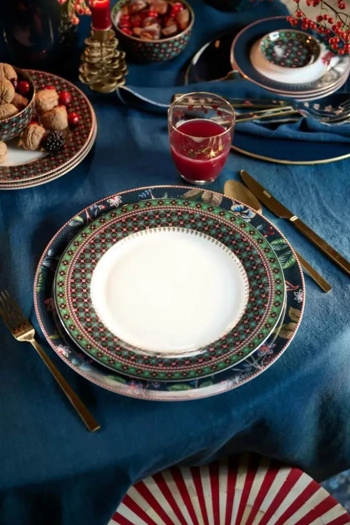 PIP Studio Berry Blues Middagstallerken Ø 26,5 cm - Porcelæn - Mørkegrøn
