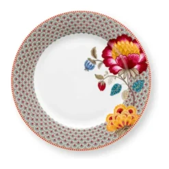 PIP Studio Blooming Tales Middagstallerken Ø 26,5 cm - Porcelæn - Khaki