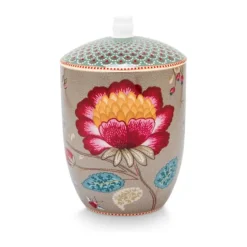 PIP Studio Blooming Tales Opbevaringskrukke 1,5 liter - Porcelæn - Khaki