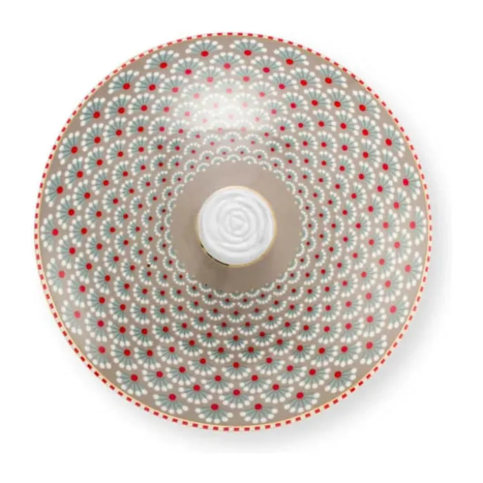 PIP Studio Blooming Tales Opbevaringskrukke 1,5 liter - Porcelæn - Khaki