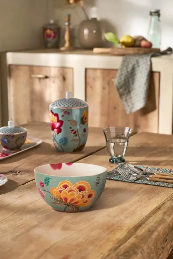 PIP Studio Blooming Tales Skål Ø 18 cm - Porcelæn - Blå