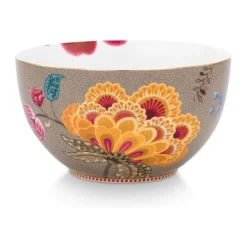 PIP Studio Blooming Tales Skål Ø 18 cm - Porcelæn - Khaki