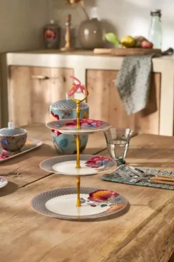 PIP Studio Blooming Tales Étagère Ø 27 cm - Porcelæn - Khaki