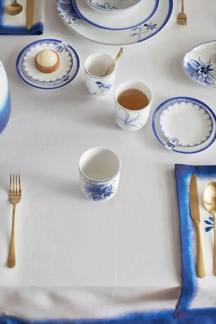 PIP Studio Blue Bird Krus 40 cl - Porcelæn - Hvid/blå