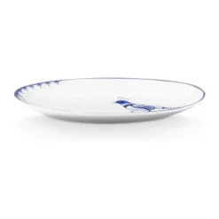 PIP Studio Blue Bird Tallerken B 21,8 x L 30 cm - Porcelæn - Hvid/blå
