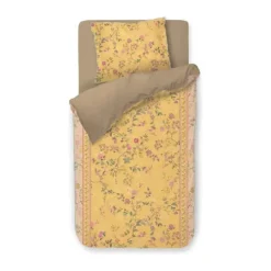 PIP Studio Bodhi Flower Sengetøj B 140 x L 200 cm - Bomuld - Gul