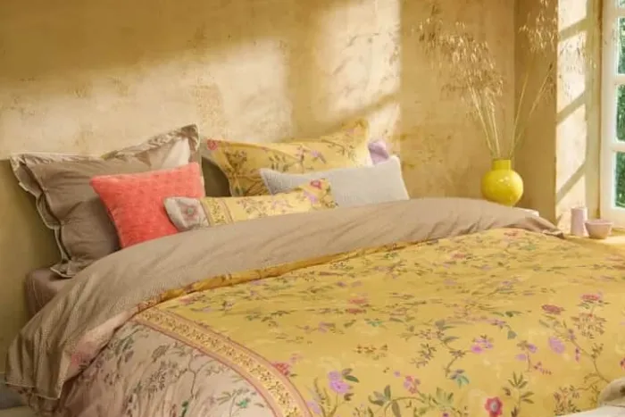 PIP Studio Bodhi Flower Sengetøj B 140 x L 200 cm - Bomuld - Gul
