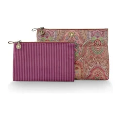 PIP Studio Caryn Kosmetiktaske B 18 x L 26 cm - Polyester - Pink/lilla