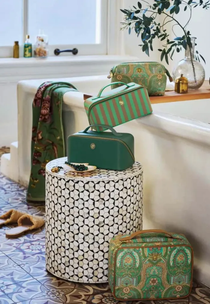 PIP Studio Casey Beauty Case B 19 x L 27 cm - Polyester - Green