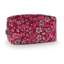 PIP Studio Coco Kosmetiktaske H 10 x B 21,5 cm - Polyester/fløjl - Pink bloom
