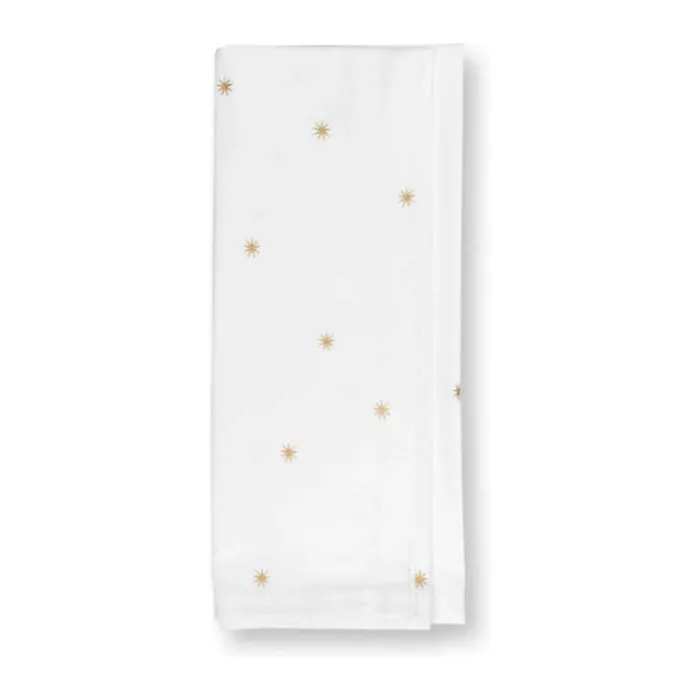 PIP Studio Dot Delight Dug B 160 x L 250 cm - Bomuld/linned - Hvid/guldfarvet