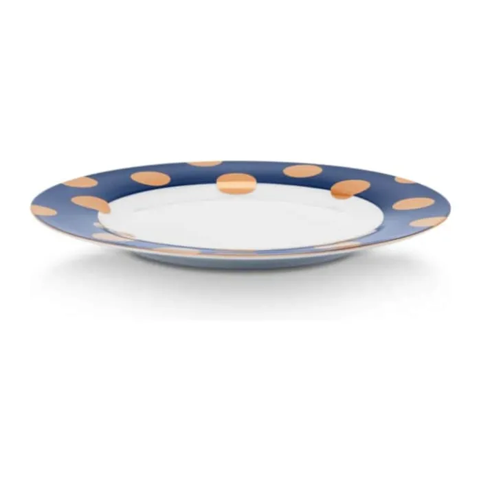 PIP Studio Dot Delight Middagstallerken - 2 stk. Ø 26,5 cm - Porcelæn - Mørkeblå