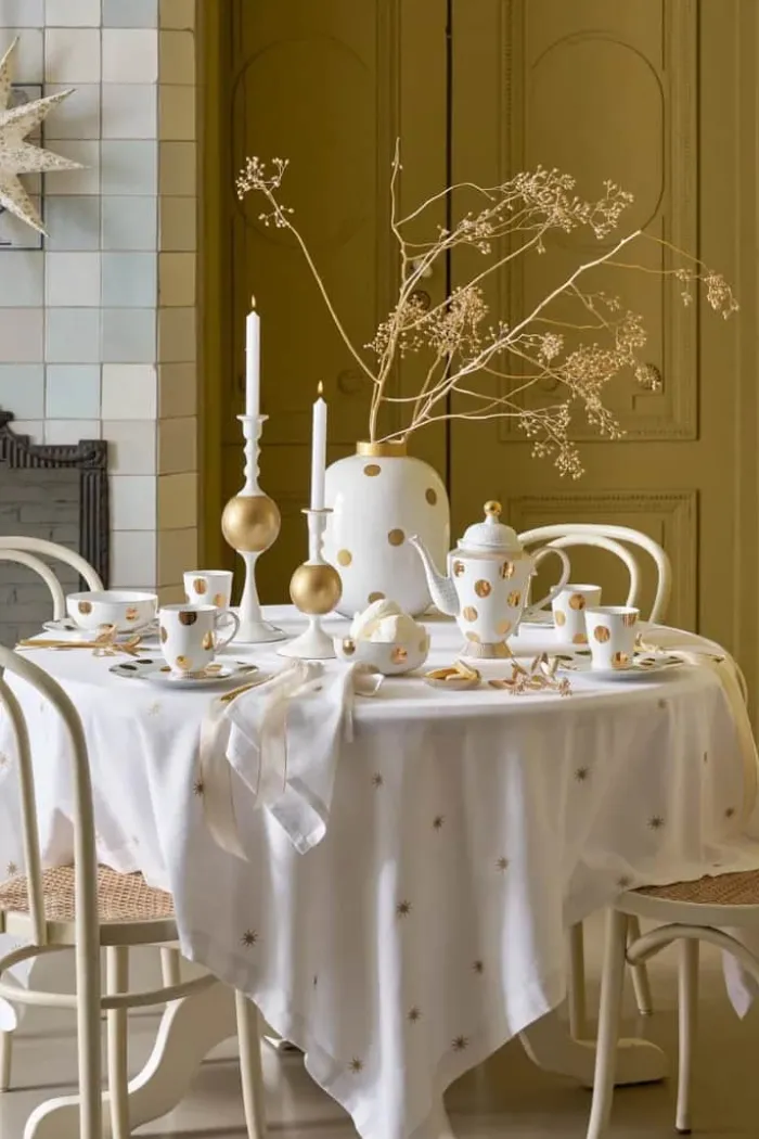 PIP Studio Dot Delight Tallerken - 2 stk. Ø 21 cm - Porcelæn - Hvid/guldfarvet