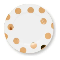 PIP Studio Dot Delight Tallerken - 2 stk. Ø 21 cm - Porcelæn - Hvid/guldfarvet