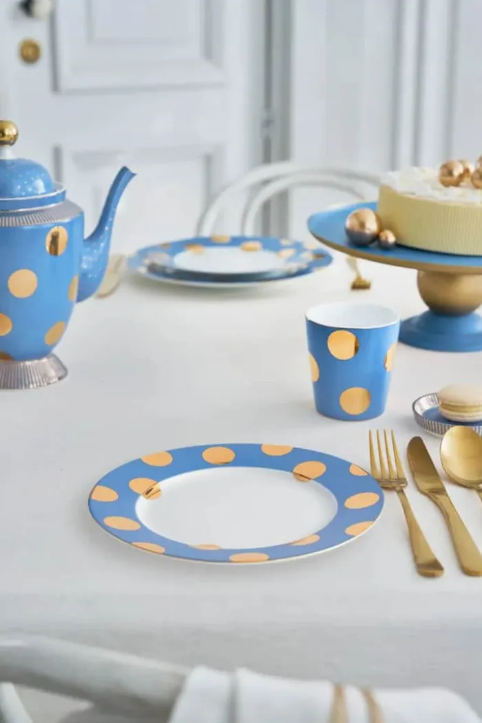 PIP Studio Dot Delight Tallerken - 2 stk. Ø 23 cm - Porcelæn - Lyseblå