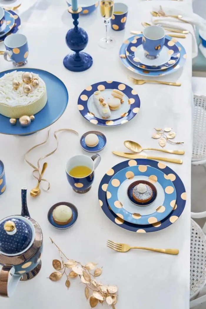 PIP Studio Dot Delight Tallerken - 2 stk. Ø 21 cm - Porcelæn - Lyseblå