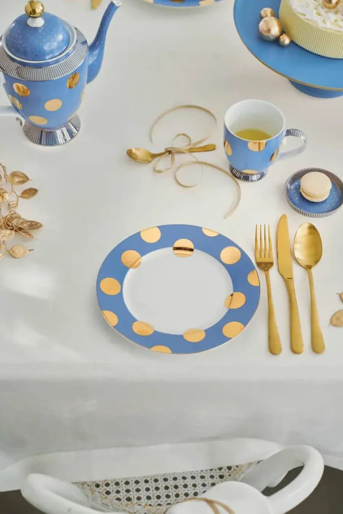 PIP Studio Dot Delight Tallerken - 2 stk. Ø 21 cm - Porcelæn - Lyseblå
