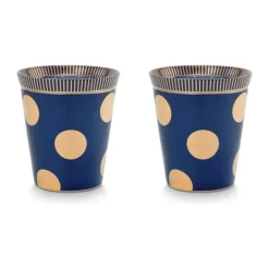 PIP Studio Dot Delight Tekop - 2 stk. 38 cl - Porcelæn - Mørkeblå