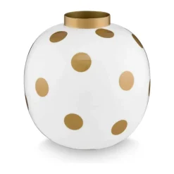 PIP Studio Dot delight Vase Ø 8 x H 23 cm- Metal - Withe Gold