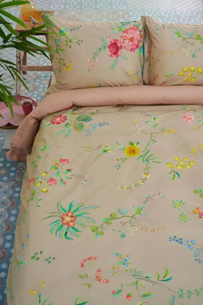 PIP Studio Fleur Grandeur Sengetøj B 140 x L 220 cm - Bomuld - Khaki