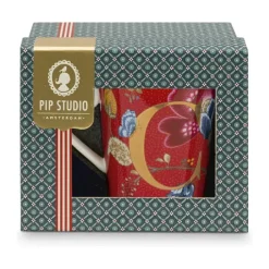 PIP Studio Floral Fantasy Alfabet Krus - & 35 cl - Porcelæn - Rød