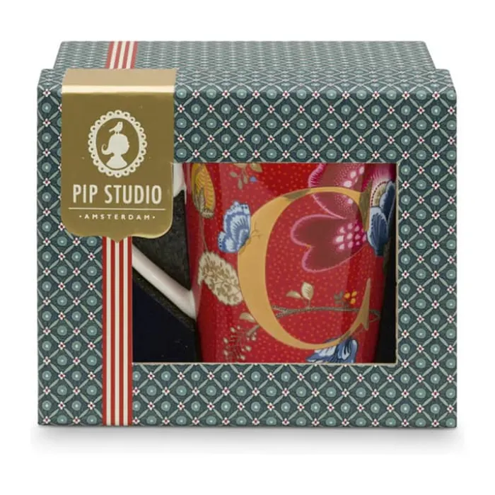PIP Studio Floral Fantasy Alfabet Krus - Y 35 cl - Porcelæn - Lyserød