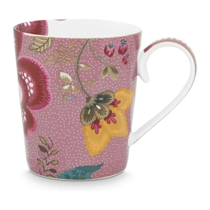 PIP Studio Floral Fantasy Alfabet Krus - Y 35 cl - Porcelæn - Lyserød