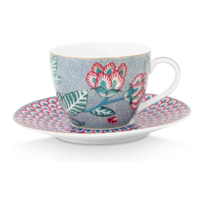 PIP Studio Flower Festival Espressokop 12 cl - Porcelæn - Blue
