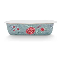 PIP Studio Flower Festival Fad H 6,5 x B 18,5 x L 27,5 cm - Porcelæn - Blue
