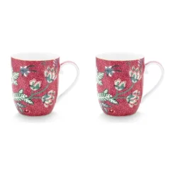 PIP Studio Flower Festival Krus - 2 stk. 14,5 cl - Porcelæn - Pink