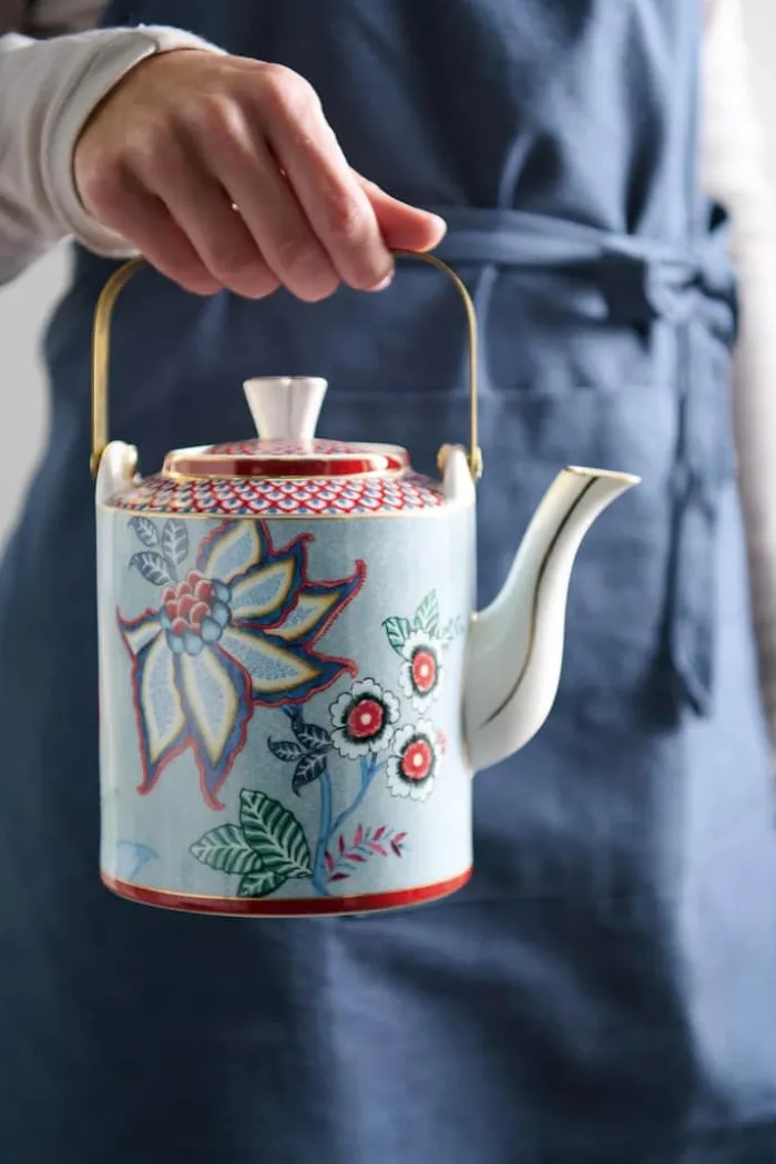 PIP Studio Flower Festival Tekande 1 liter - Porcelæn - Blue