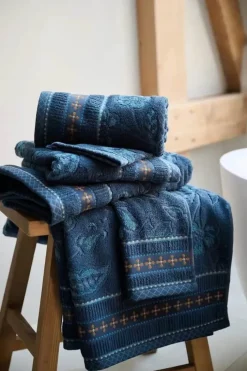 PIP Studio Jasmin Jacquard Håndklæde B 70 x L 140 cm - Bomuld - Blå