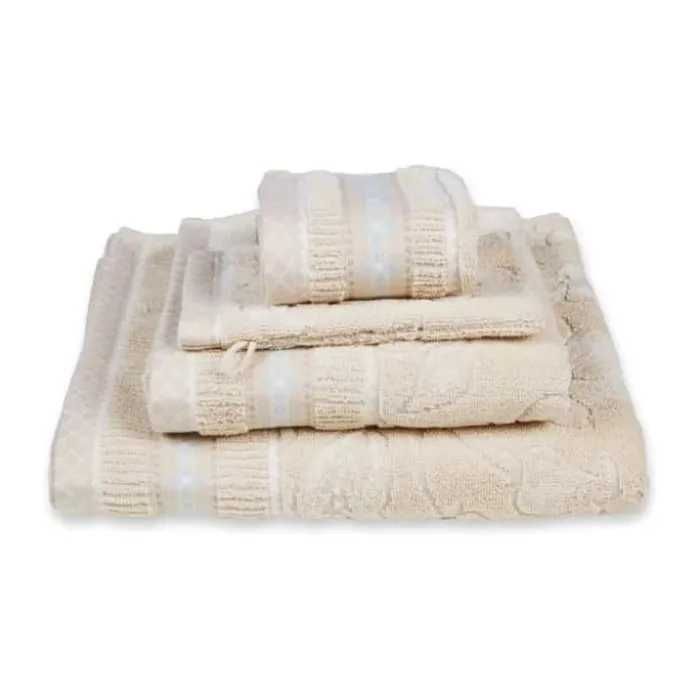 PIP Studio Jasmin Jacquard Håndklæde B 70 x L 140 cm - Bomuld - Sand