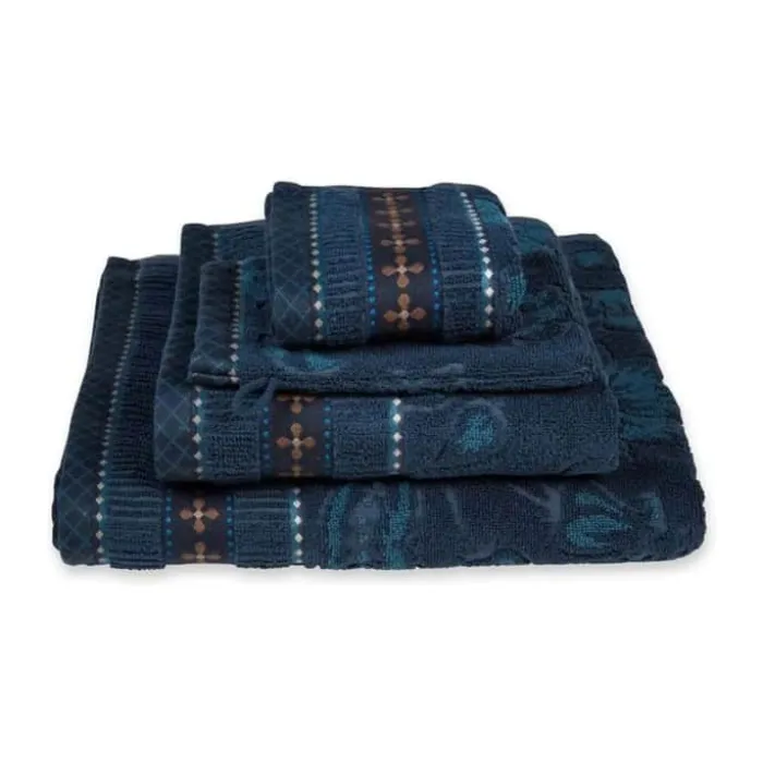 PIP Studio Jasmin Jacquard Vaskeklud B 16 x L 22 cm - Bomuld - Blå