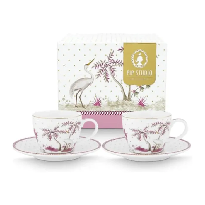 PIP Studio Jolie Dots Espressokop - 2 stk. 12 cl - Porcelæn - Lyserød
