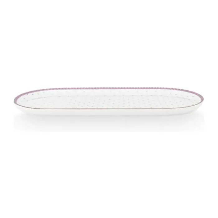 PIP Studio Jolie Dots Fad B 12 x L 25 cm - Porcelæn - Lyserød