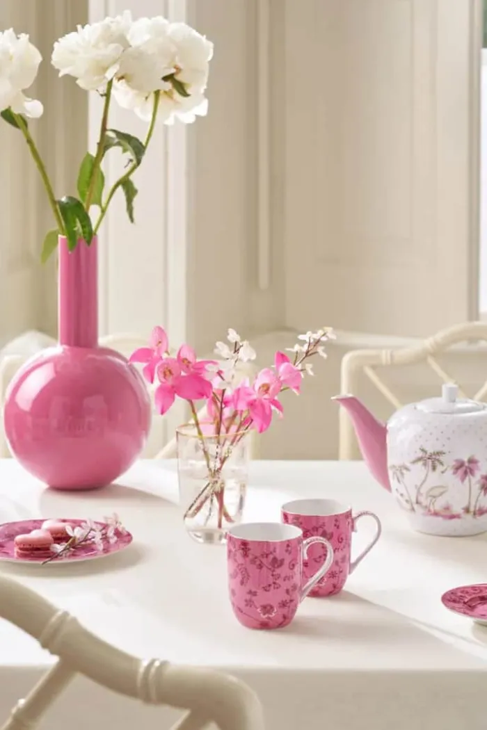 PIP Studio Jolie Flowers Krus - 2 stk. 14,5 cl - Porcelæn - Pink
