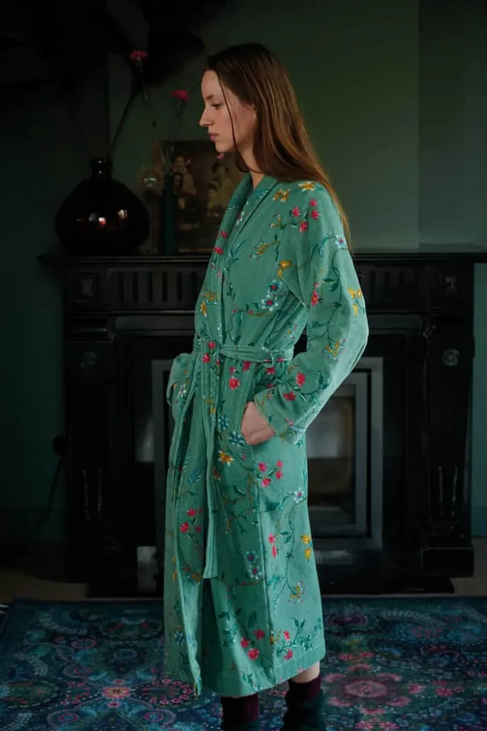 PIP Studio Les Fleurs Badekåbe S - Bomuld - Grøn