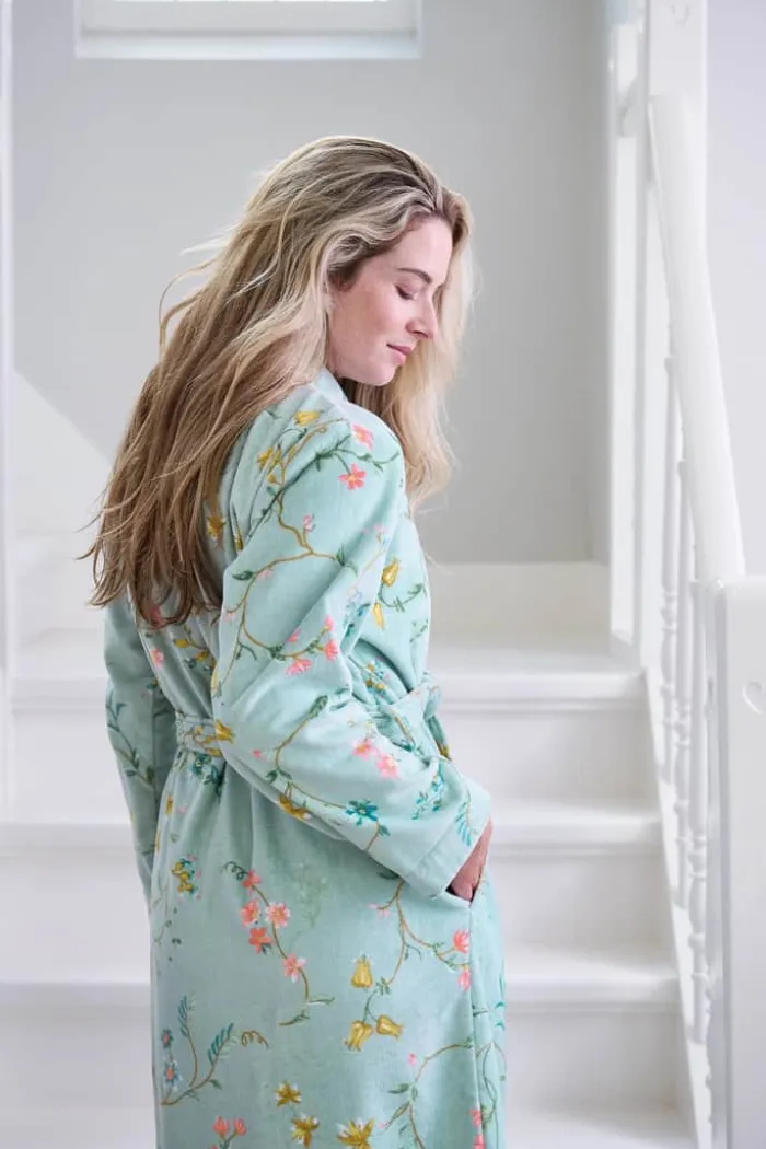 PIP Studio Les Fleurs Badekåbe S - Bomuld - Blue