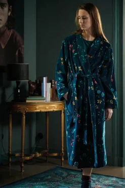 PIP Studio Les Fleurs Badekåbe M - Bomuld - Dark blue
