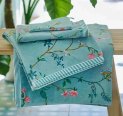 PIP Studio Les Fleurs Håndklæde B 55 x L 100 cm - Bomuld - Blue
