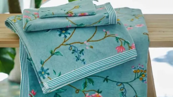 PIP Studio Les Fleurs Håndklæde B 55 x L 100 cm - Bomuld - Blue