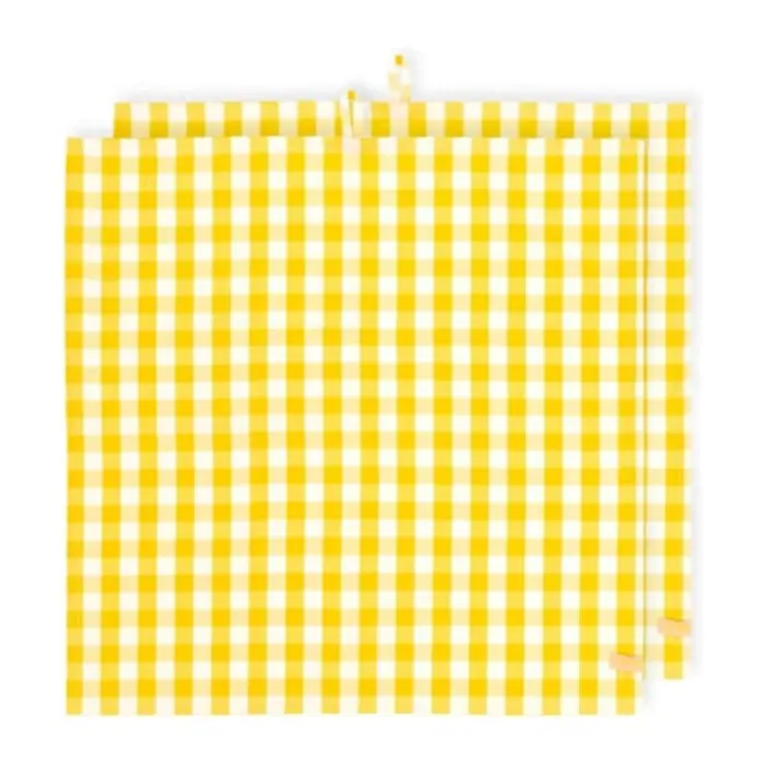 PIP Studio Lily & Lotus Køkkenhåndklæde - 2 stk. B 65 x L 65 cm - Bomuld - Gul