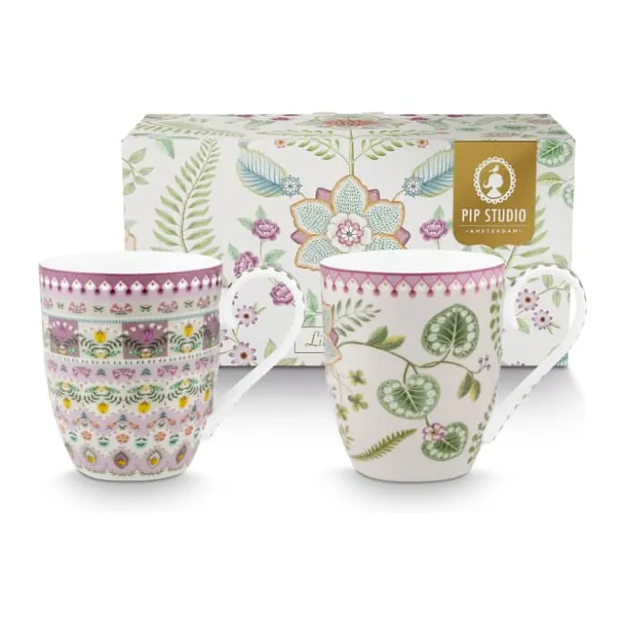PIP Studio Lily & Lotus Krus - 2 stk. 45 cl - Porcelæn - Lilac