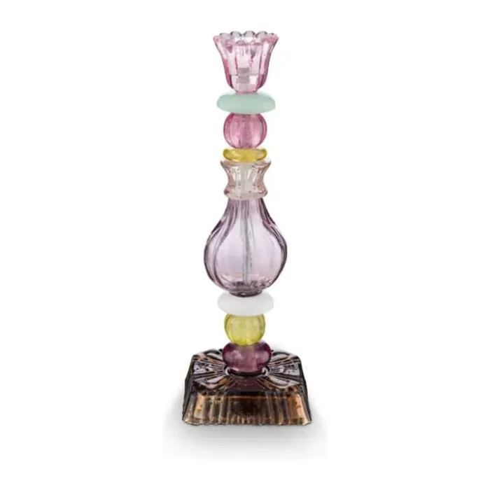 PIP Studio Lily & Lotus Lysestage H 28 cm - Glas - Lilla