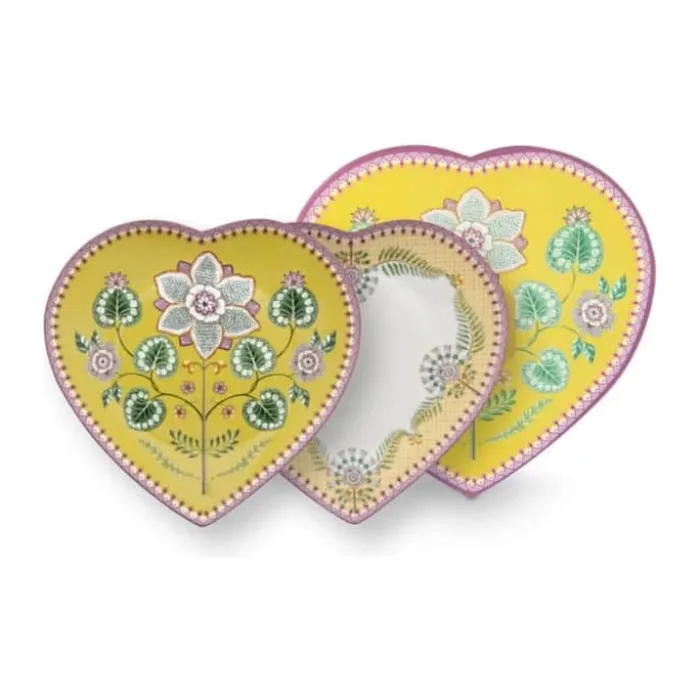 PIP Studio Lily & Lotus Tallerken - 2 stk. L 24 cm - Porcelæn - Gul