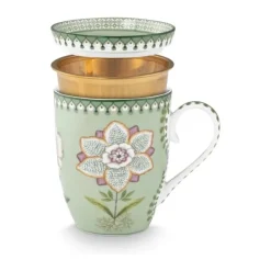 PIP Studio Lily & Lotus Tekop sæt - 3 dele 36,5 cl - Porcelæn - Grøn