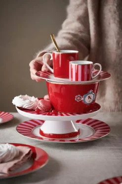 PIP Studio Love Birds Fad Ø 24 cm - Porcelæn - Rød
