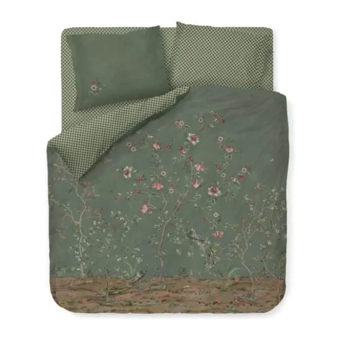 PIP Studio Okinawa Sengetøj B 200 x L 200 cm - Bomuld - Green