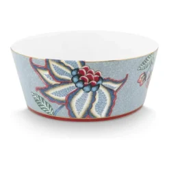 PIP Studio Oriental Flower Festival Skål m. spisepinde 4 dele - Porcelæn - Blå/rød